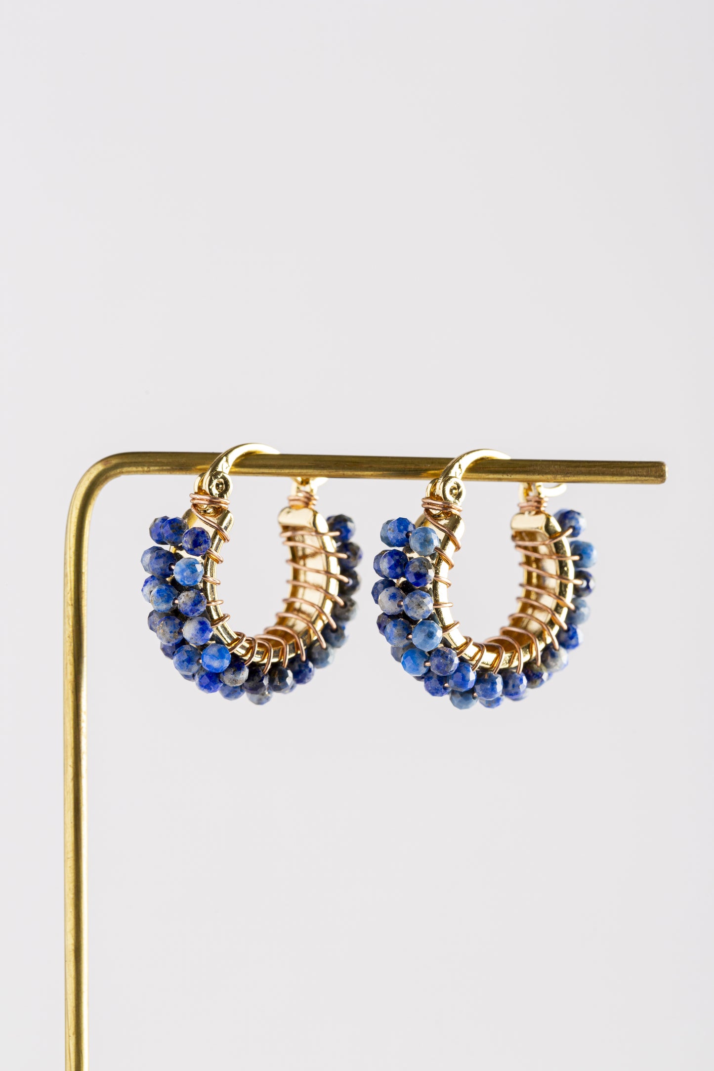 ORECCHINI DOUBLE CREOLA calcedonio blu mare