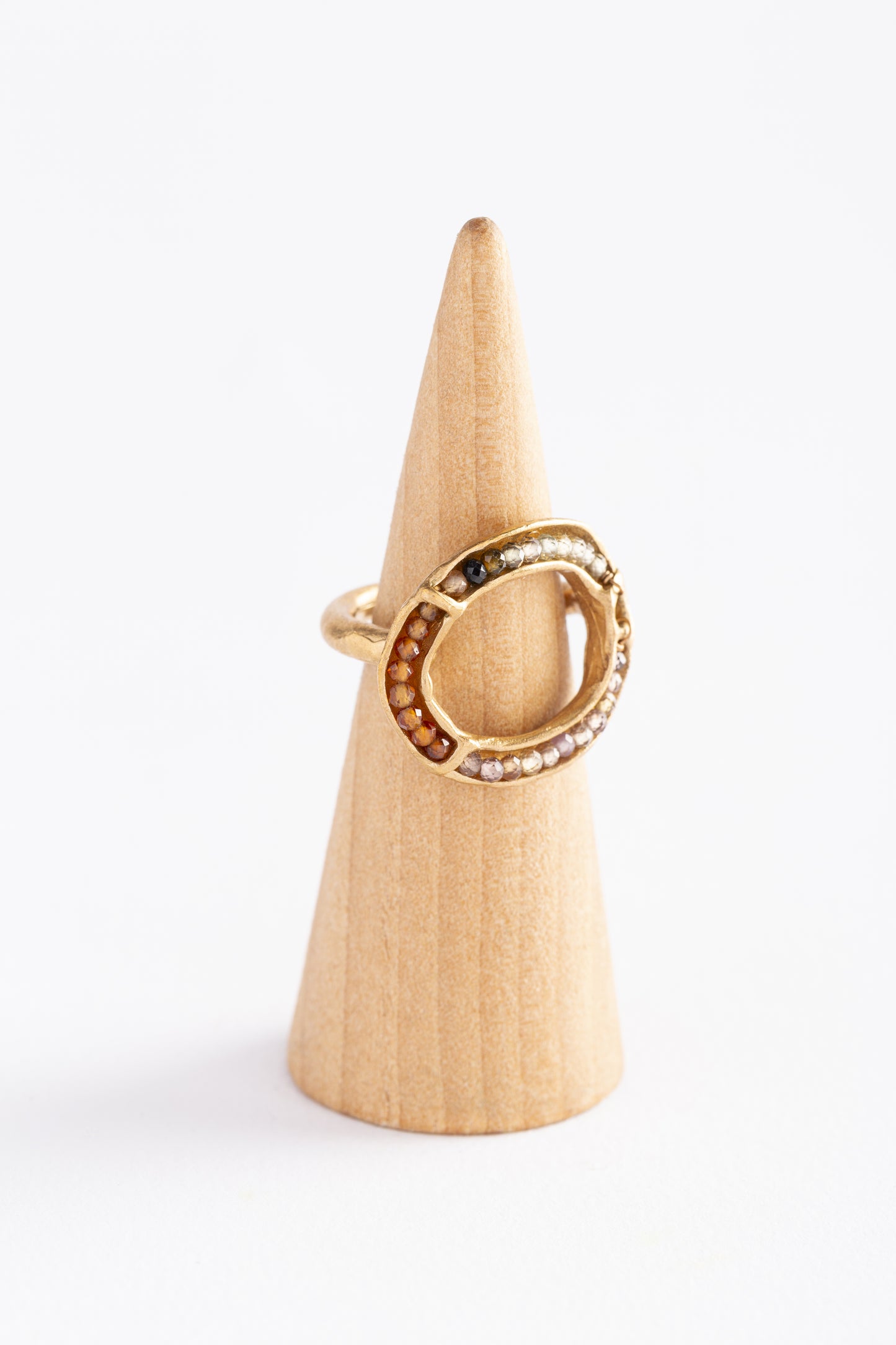 Thin CIRCLE OF LIFE RING with mixed tourmalines