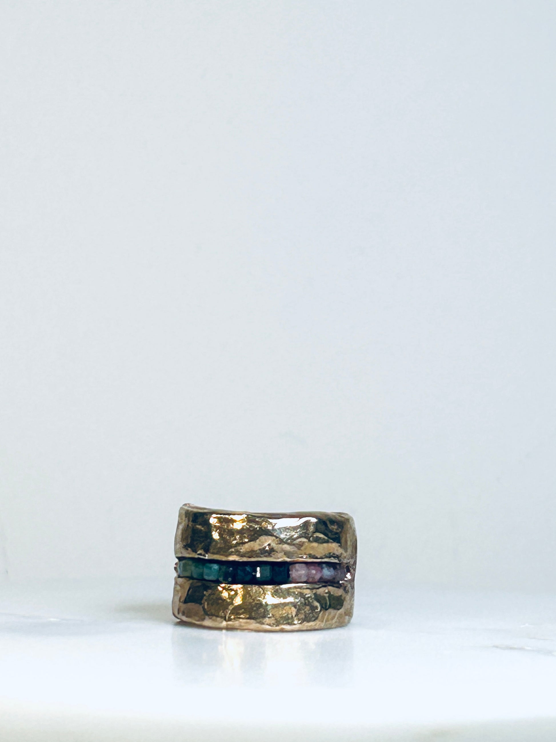 ANELLO BRONZO KILIM CON TORMALINE MISTE
