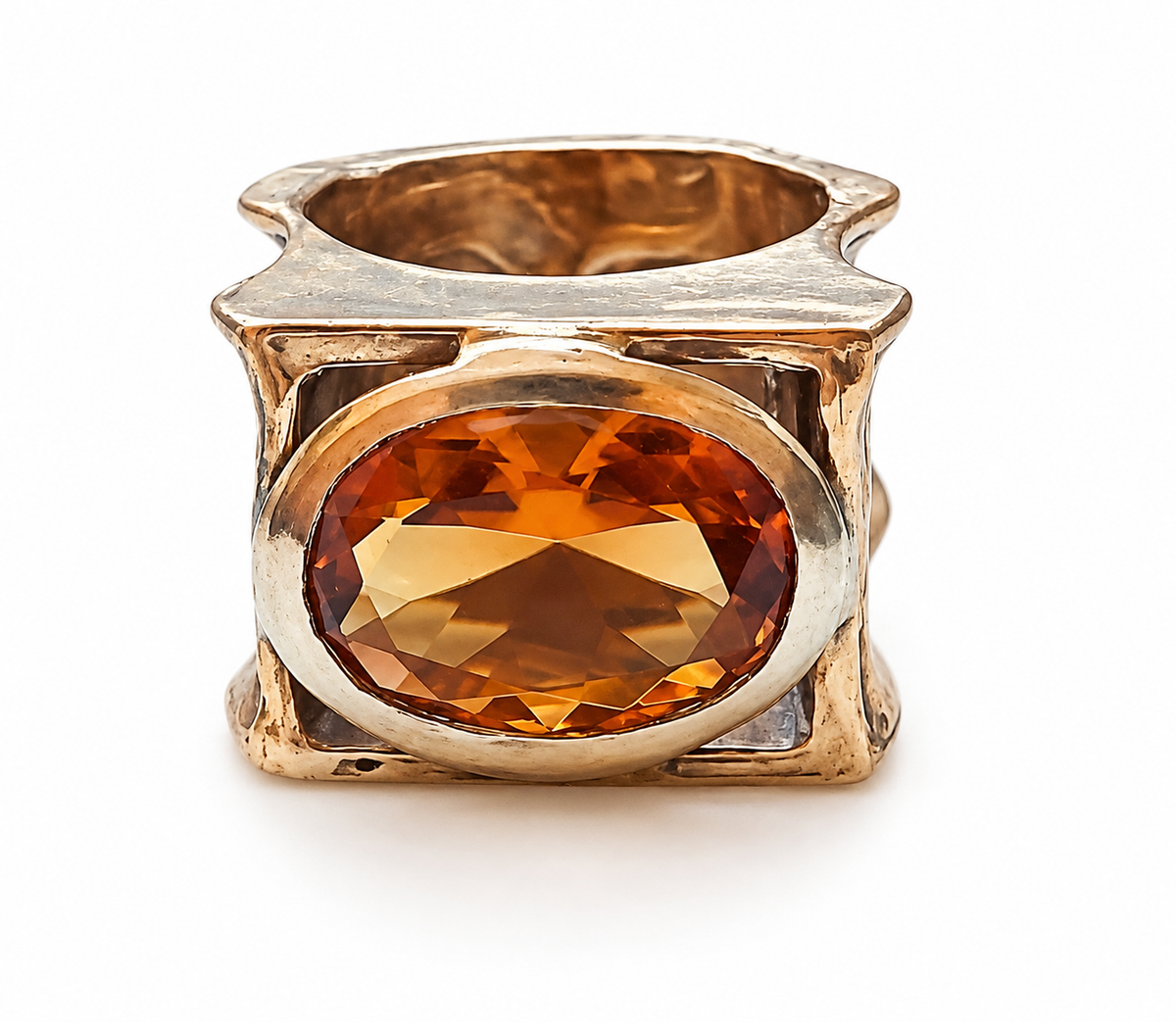 ANELLO WAVE,QUARZO CITRINO ORANGE