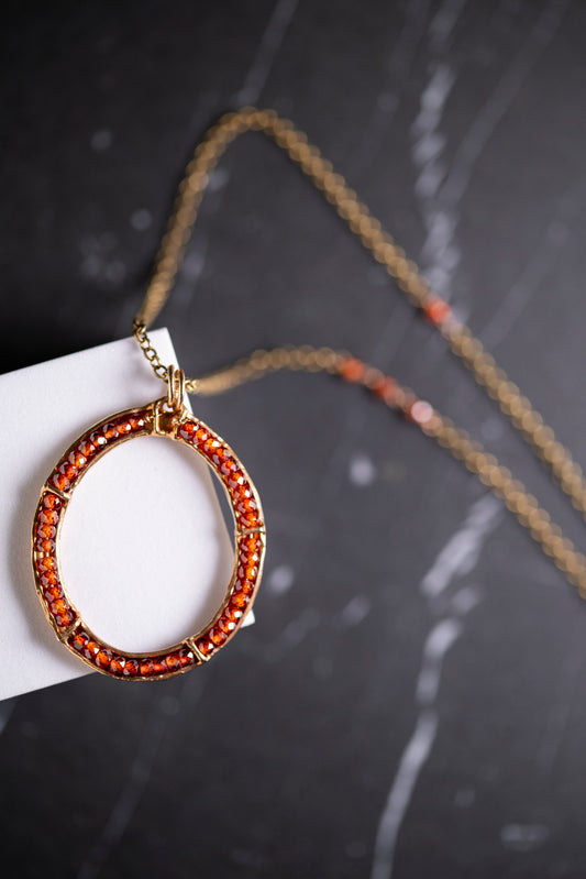 CIONDOLO CIRCLE OF LIFE e quarzo orange