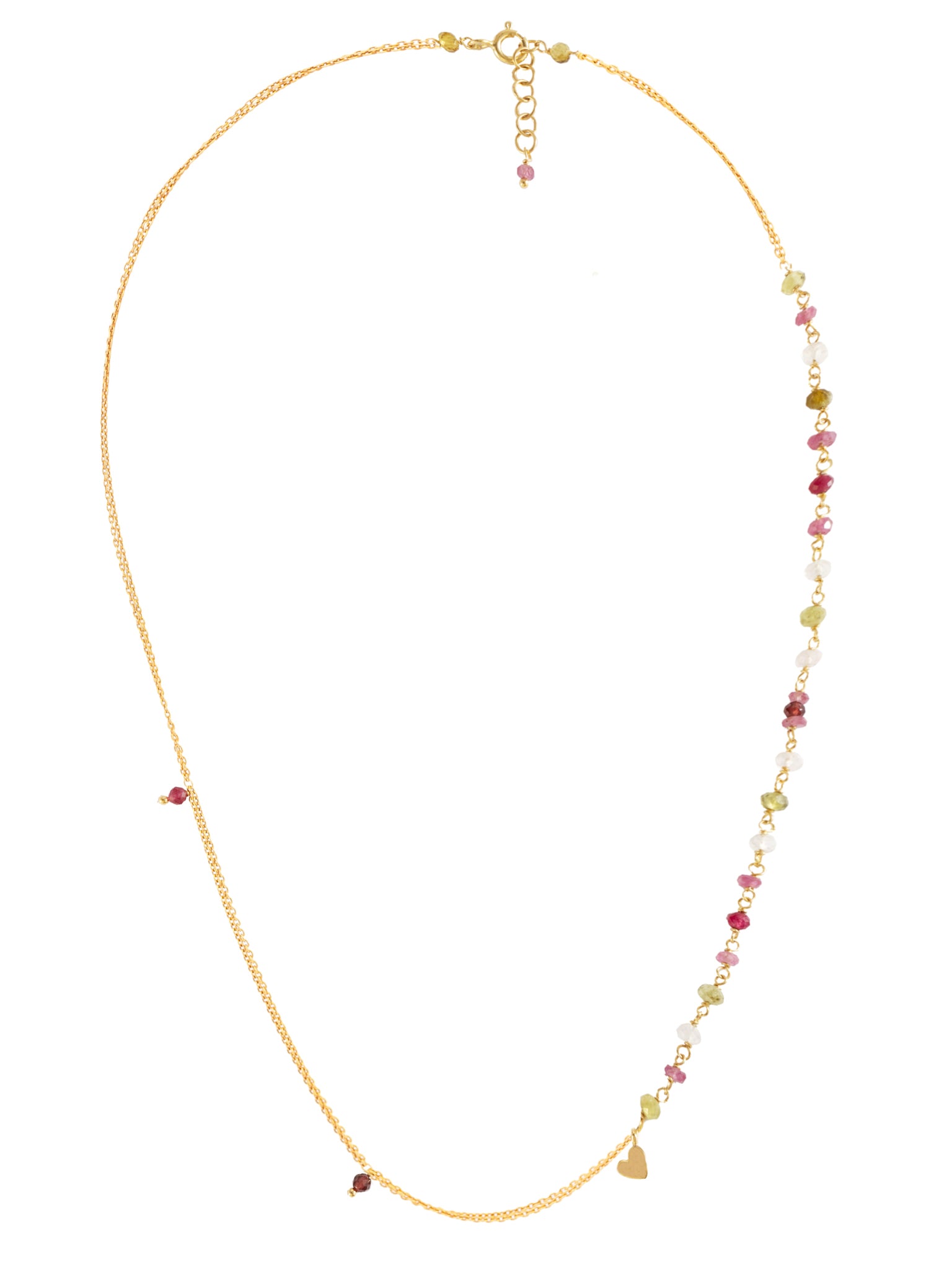 girocollo in argento placato oro con pietre e micro charm