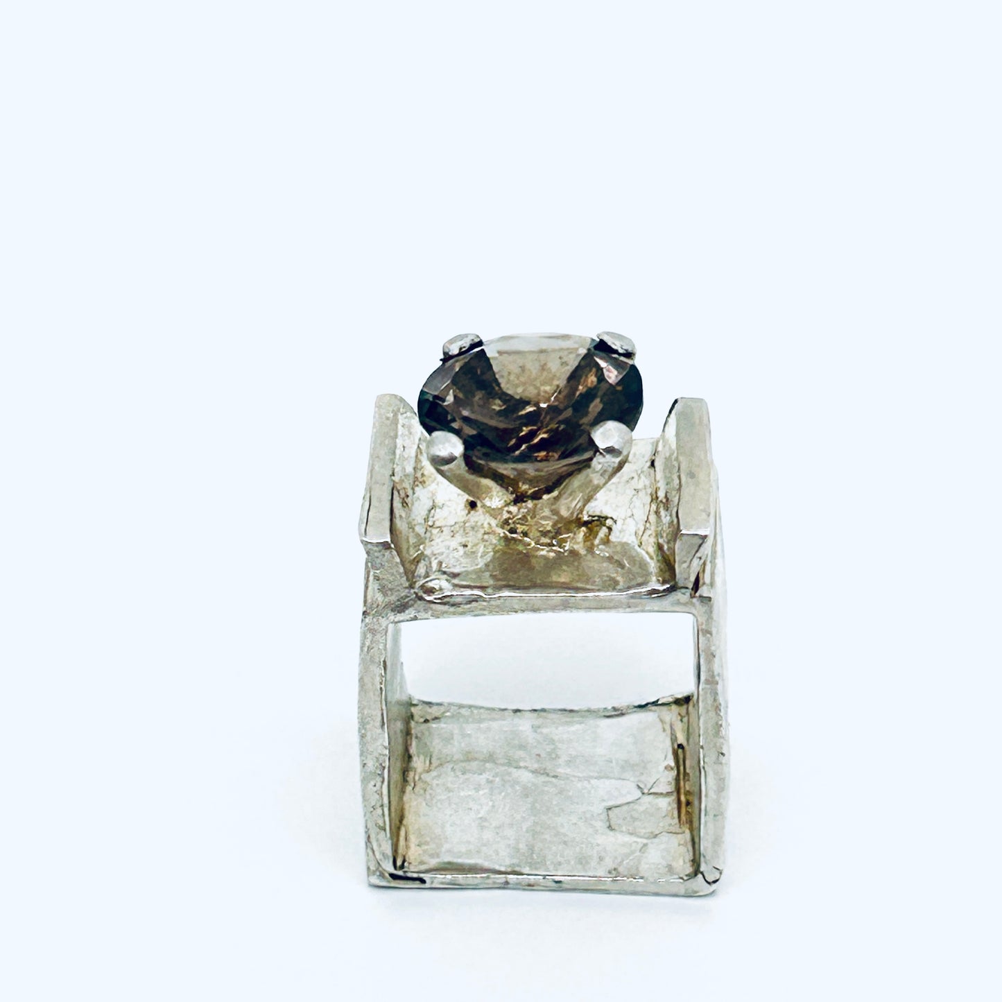 ANILLO EILIS TOWER - cuarzo marrón ahumado