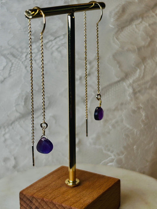 LONG LIGHT earrings with moonstone