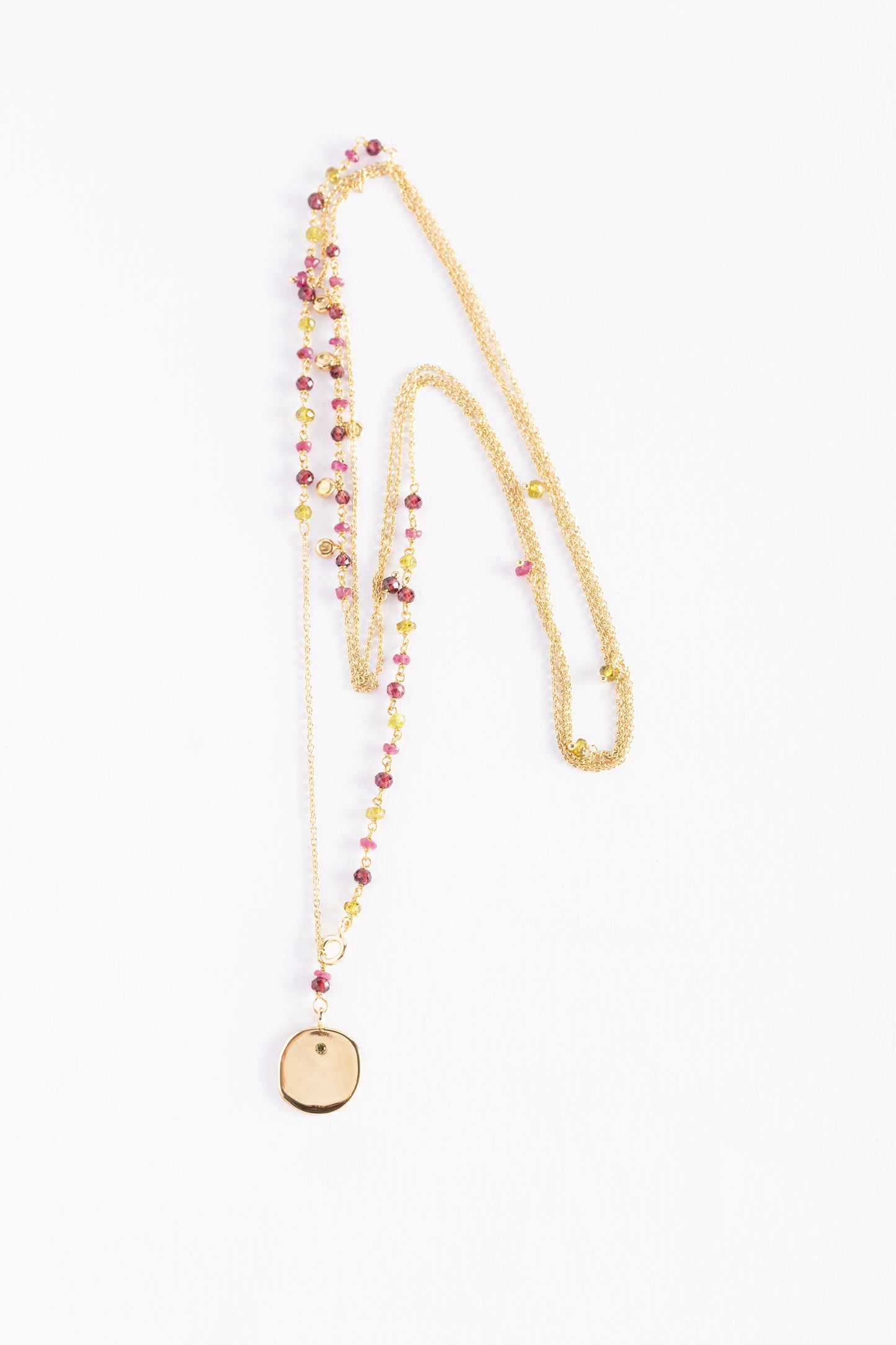 ANÌ NECKLACE in gold-plated silver and precious and semi-precious stones
