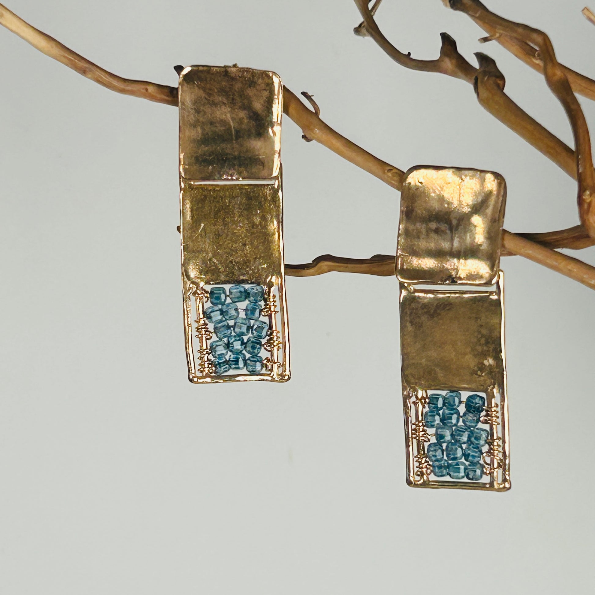 ORECCHINI KILIM SUN E TOPAZIO BLU LONDON
